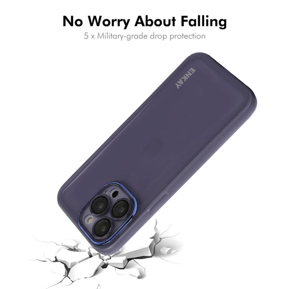 For iPhone 16 Pro ENKAY Hat-Prince Translucent Matte TPU Phone Case with Lens Film(White)