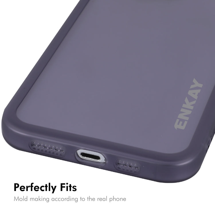 For iPhone 16 Pro ENKAY Hat-Prince Translucent Matte TPU Phone Case with Lens Film(White)