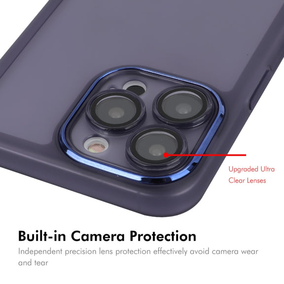 For iPhone 16 Pro ENKAY Hat-Prince Translucent Matte TPU Phone Case with Lens Film(Purple)