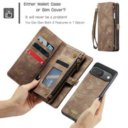 For Google Pixel 9 / 9 Pro CaseMe 008 Detachable Multifunctional Leather Phone Case(Brown)