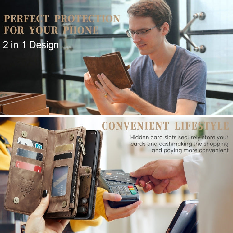 For Google Pixel 9 / 9 Pro CaseMe 008 Detachable Multifunctional Leather Phone Case(Brown)