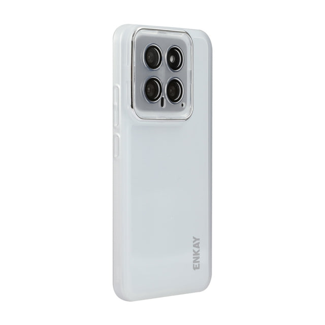 For Xiaomi 14 Pro ENKAY Hat-Prince Translucent Matte TPU Phone Case with Lens Film(White)