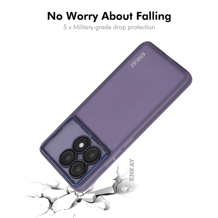 For Redmi K70 / K70 Pro ENKAY Hat-Prince Translucent Matte TPU Phone Case with Lens Film(Blue)