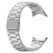 For Google Pixel Watch 3 41mm Three Beads Stainless Steel Metal Watch Band(Silver)