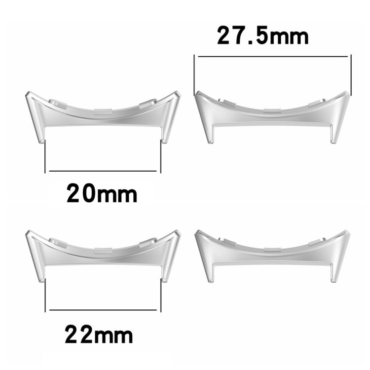 For Google Pixel Watch 3 45mm 1 Pair Stainless Steel Metal Watch Band Connector(Black)