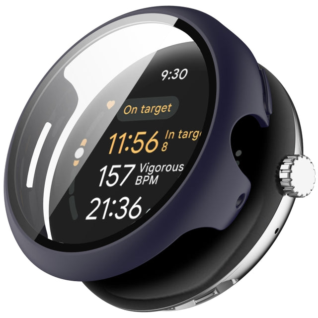 For Google Pixel Watch 3 45mm PC + Tempered Film Integrated Watch Protective Case(Midnight Blue)