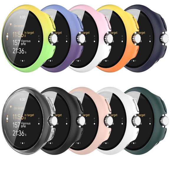 For Google Pixel Watch 3 45mm PC + Tempered Film Integrated Watch Protective Case(Black)