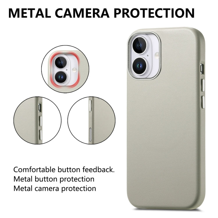 For iPhone 16 Pro Max Electroplated Metal Button Shockproof Phone Case(White)