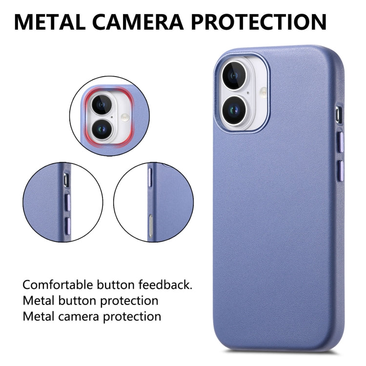 For iPhone 16 Pro Electroplated Metal Button Shockproof Phone Case(Blue)