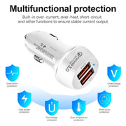 45W USB QC3.0 30W + USB 2.0 Fully Compatible Car Charger(Black)