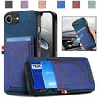 For iPhone 16e Denim Texture Leather Skin Phone Case with Card Slot(Blue) - iPhone 16e Cases by PMC TechLife | Online Shopping South Africa | PMC TechLife | Buy Now Pay Later Mobicred