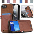 For iPhone 16e Denim Texture Leather Skin Phone Case with Card Slot(Brown) - iPhone 16e Cases by PMC TechLife | Online Shopping South Africa | PMC TechLife | Buy Now Pay Later Mobicred