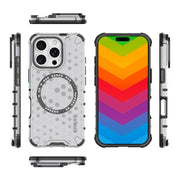 For iPhone 16 Pro ENKAY Hat-Prince Honeycomb MagSafe Shockproof Phone Case with Large Arc Edge Film(Blue)
