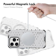 For iPhone 16 Pro ENKAY Hat-Prince Honeycomb MagSafe Shockproof Phone Case with Large Arc Edge Film(Blue)