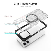 For iPhone 16 Pro ENKAY Hat-Prince Honeycomb MagSafe Shockproof Phone Case with Large Arc Edge Film(Green)