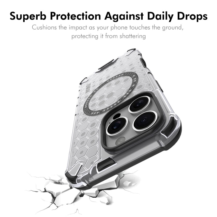 For iPhone 16 Pro ENKAY Hat-Prince Honeycomb MagSafe Shockproof Phone Case with Large Arc Edge Film(Green)