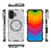 For iPhone 16 Plus ENKAY Hat-Prince Honeycomb MagSafe Shockproof Phone Case with Large Arc Edge Film(Red)