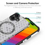 For iPhone 16 Plus ENKAY Hat-Prince Honeycomb MagSafe Shockproof Phone Case with Large Arc Edge Film(Red)