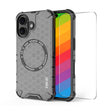 For iPhone 16 Plus ENKAY Hat-Prince Honeycomb MagSafe Shockproof Phone Case with Large Arc Edge Film(Grey) - iPhone 16 Plus Cases by ENKAY | Online Shopping South Africa | PMC TechLife | Buy Now Pay Later Mobicred