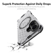 For iPhone 16 Plus ENKAY Hat-Prince Honeycomb MagSafe Shockproof Phone Case with Large Arc Edge Film(Grey)