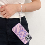 For iPhone 16 Plus Plating Texture Wristband MagSafe TPU Phone Case with Glitter Lens Film(White Shell Pattern)