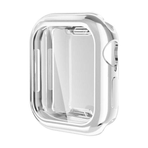For Apple Watch Series 10 46mm ENKAY Hat-Prince Electroplated Soft TPU Case with Screen Film(Silver)