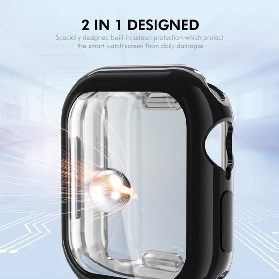 For Apple Watch Series 10 42mm ENKAY Hat-Prince Electroplated Soft TPU Case with Screen Film(Golden)