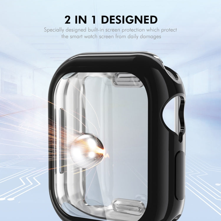 For Apple Watch Series 10 46mm ENKAY Hat-Prince Electroplated Soft TPU Case with Screen Film(Silver)