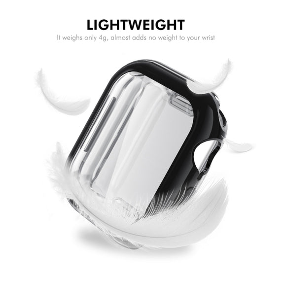 For Apple Watch Series 10 42mm ENKAY Hat-Prince Electroplated Soft TPU Case with Screen Film(Silver)