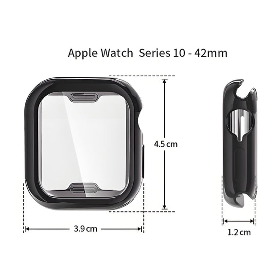 For Apple Watch Series 10 42mm ENKAY Hat-Prince Electroplated Soft TPU Case with Screen Film(Pink)