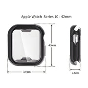 For Apple Watch Series 10 42mm ENKAY Hat-Prince Electroplated Soft TPU Case with Screen Film(Dark Blue)