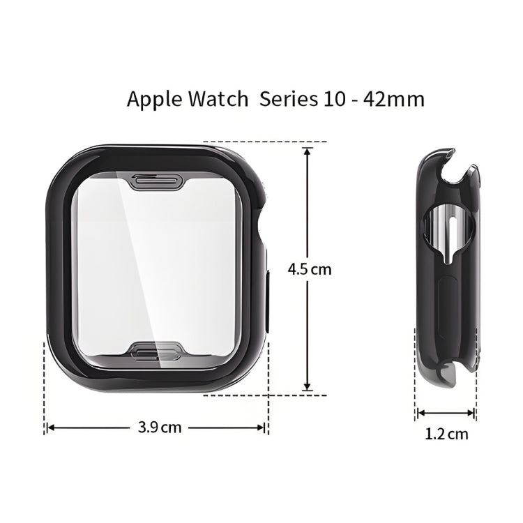 For Apple Watch Series 10 42mm ENKAY Hat-Prince Electroplated Soft TPU Case with Screen Film(Silver)