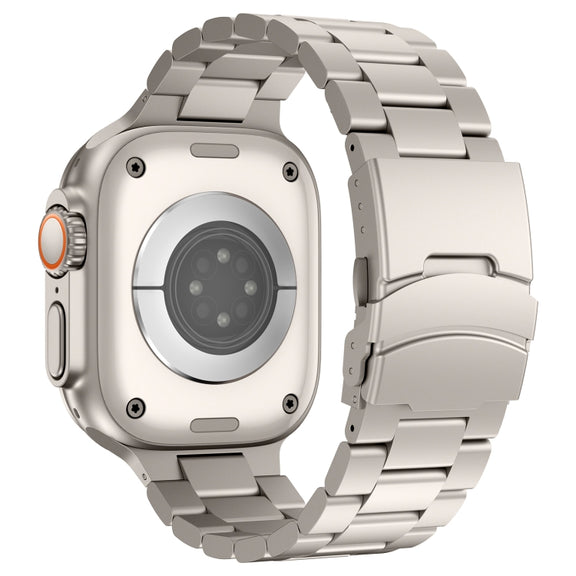 For Apple Watch Series 10 46mm Three Beads Titanium Alloy Metal Watch Band(Titanium Color)