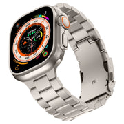 For Apple Watch Series 10 46mm Three Beads Titanium Alloy Metal Watch Band(Titanium Color)