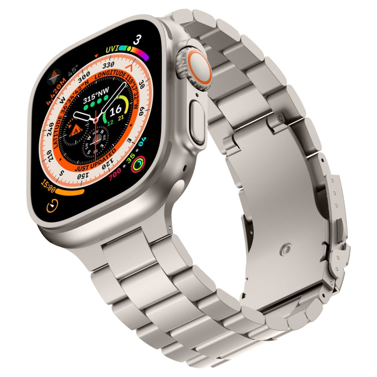 For Apple Watch Series 10 46mm Three Beads Titanium Alloy Metal Watch Band(Titanium Color)