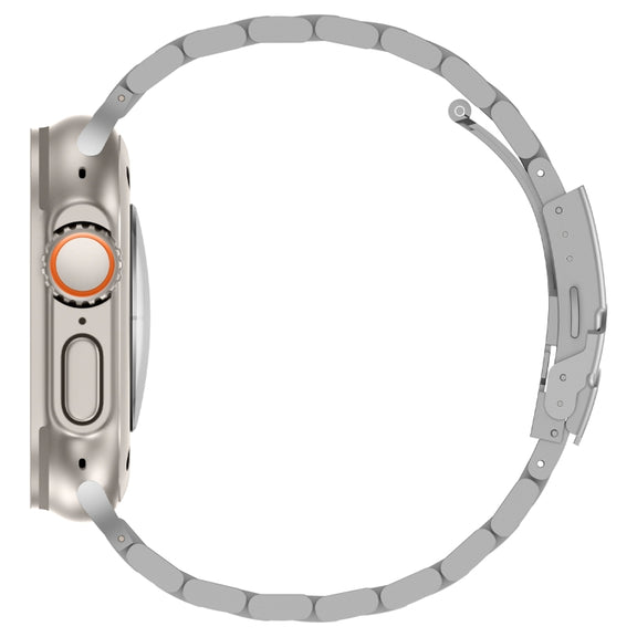 For Apple Watch Series 10 46mm Three Beads Titanium Alloy Metal Watch Band(Silver)