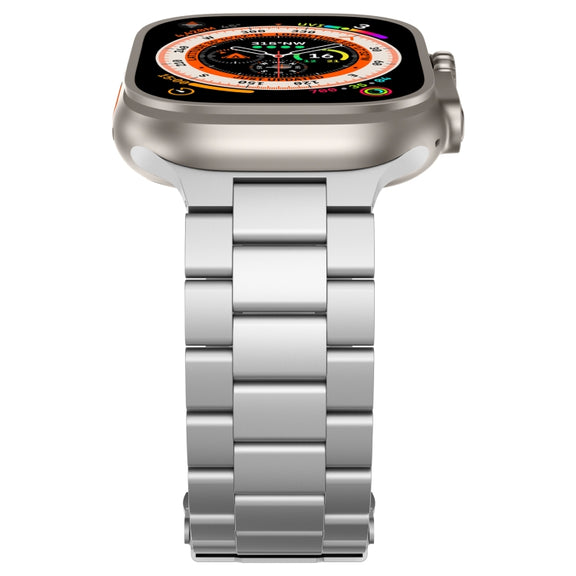 For Apple Watch Series 8 41mm Three Beads Titanium Alloy Metal Watch Band(Silver)