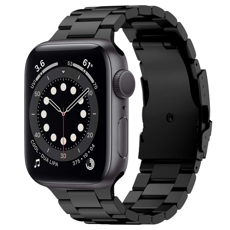 For Apple Watch Series 6 40mm Three Beads Titanium Alloy Metal Watch Band(Black)