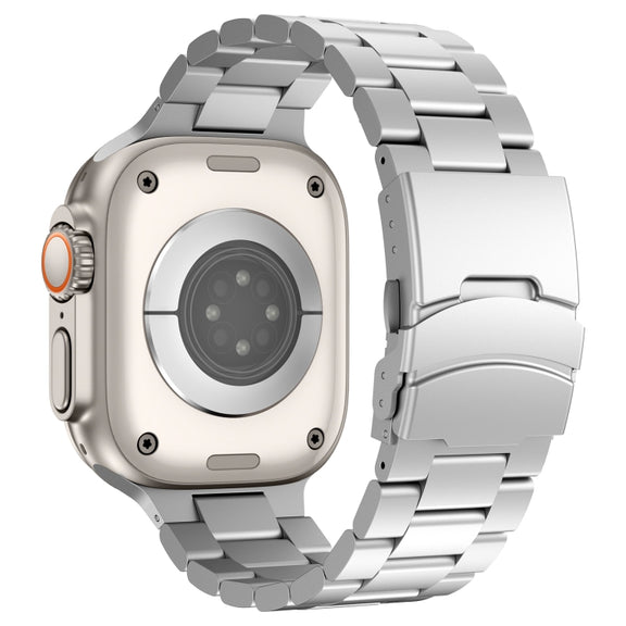 For Apple Watch Series 5 40mm Three Beads Titanium Alloy Metal Watch Band(Silver)