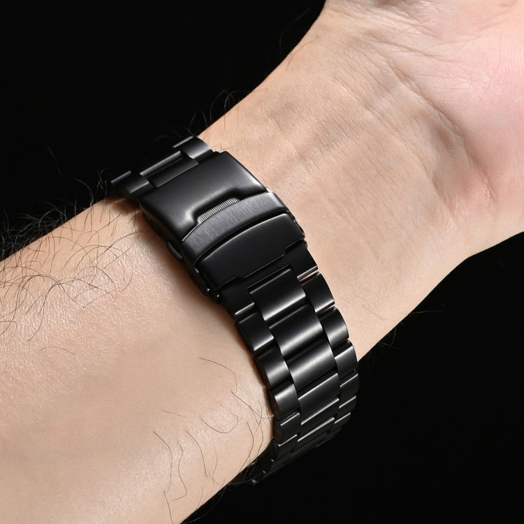 For Apple Watch SE 2023 40mm Three Beads Titanium Alloy Metal Watch Band(Black)
