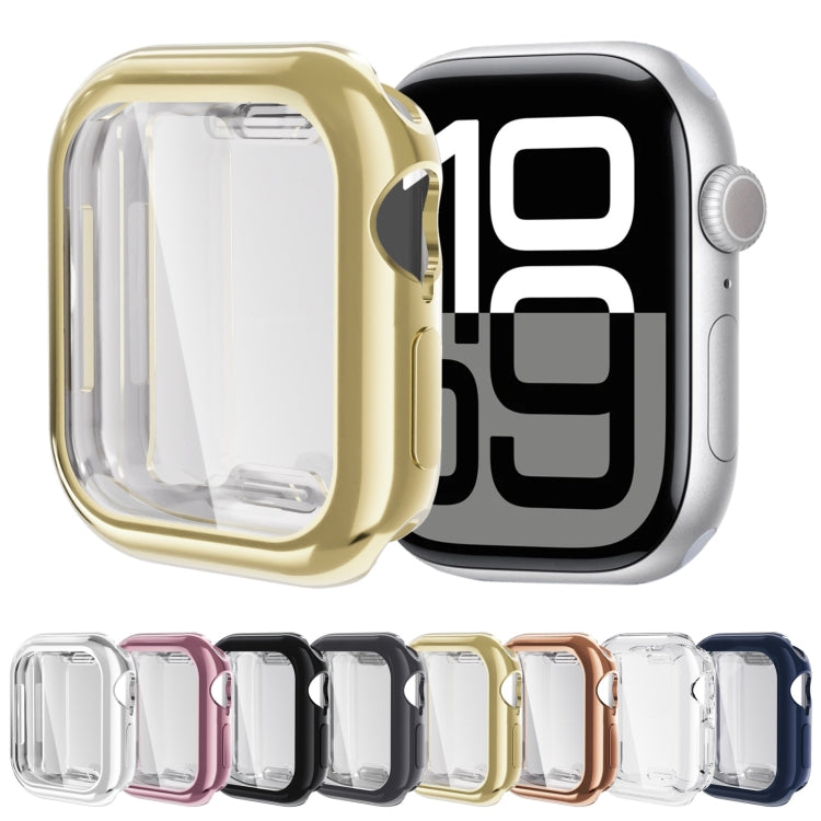 For Apple Watch Series 10 42mm Full Coverage TPU Electroplated Watch Case(Gold)