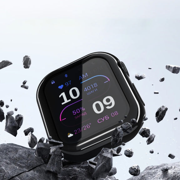 For Apple Watch Series 10 42mm Full Coverage TPU Electroplated Watch Case(Black)