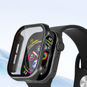 For Apple Watch Series 10 42mm Tempered Glass Film Integrated PC Watch Case(Red)