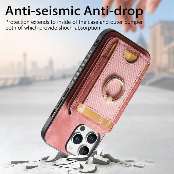 For iPhone 16 Pro Max Retro Splitable Magnetic Stand Card Bag Leather Phone Case(Pink)