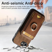 For iPhone 16e Retro Splitable Magnetic Stand Card Bag Leather Phone Case(Brown)
