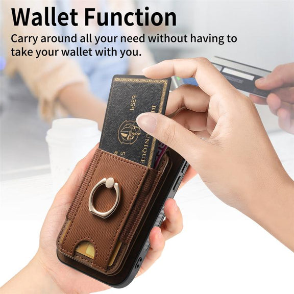For iPhone 16e Retro Splitable Magnetic Stand Card Bag Leather Phone Case(Brown)