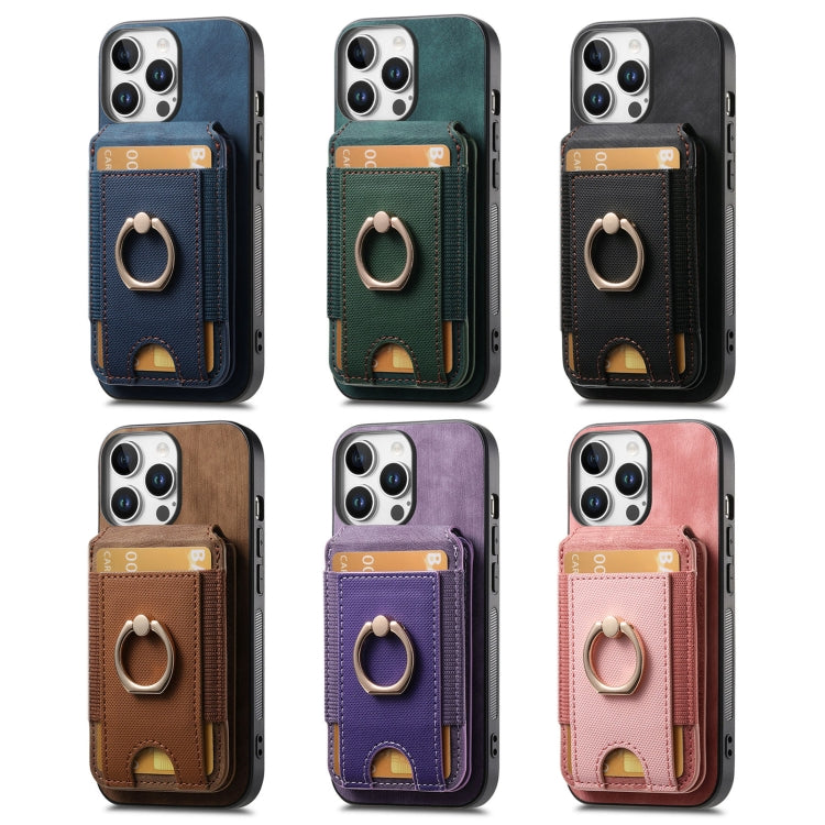 For iPhone 16 Plus Retro Splitable Magnetic Stand Card Bag Leather Phone Case(Purple)