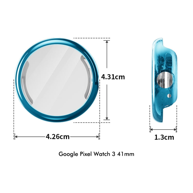 For Google Pixel Watch 3 41mm ENKAY Hat-Prince Full Coverage Electroplated Soft TPU Case with Screen Protection(Transparent)