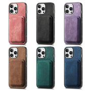 For iPhone 16e Retro Leather Card Bag Magnetic Phone Case(Brown)