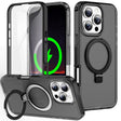 For iPhone 16 Pro Max Frosted Skin Feel MagSafe Holder 360 Full Body Phone Case(Black) - iPhone 16 Pro Max Cases by PMC TechLife | Online Shopping South Africa | PMC TechLife | Buy Now Pay Later Mobicred